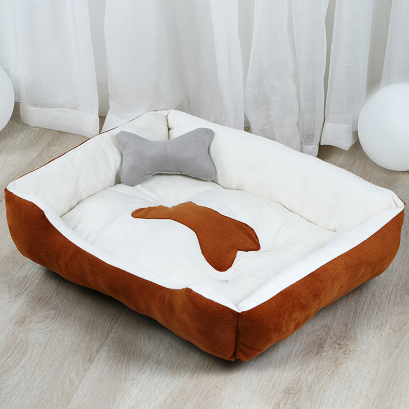 Large fluffy teddy pet dog bed