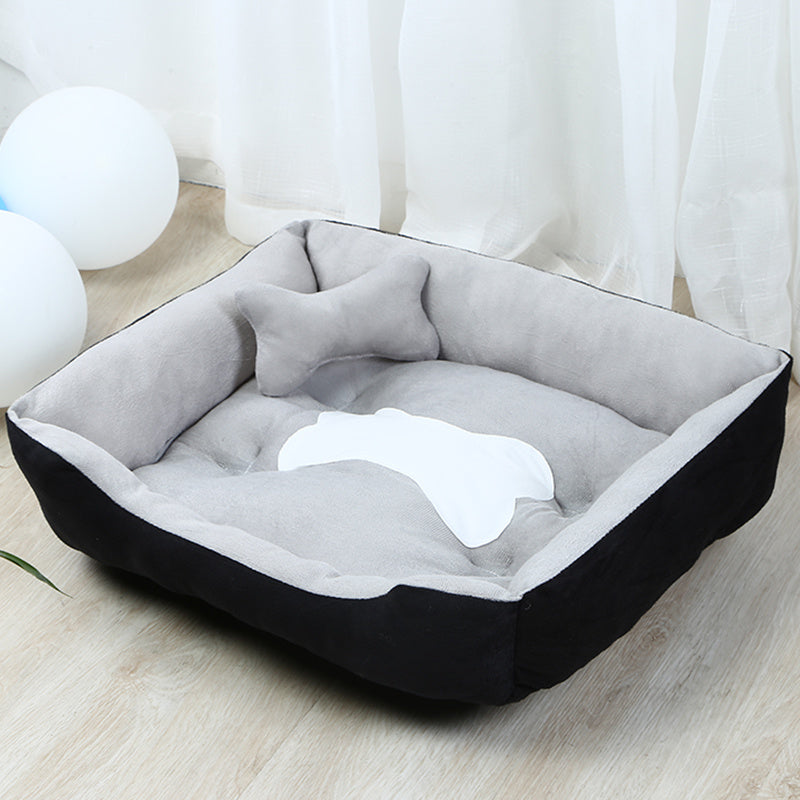 Large fluffy teddy pet dog bed