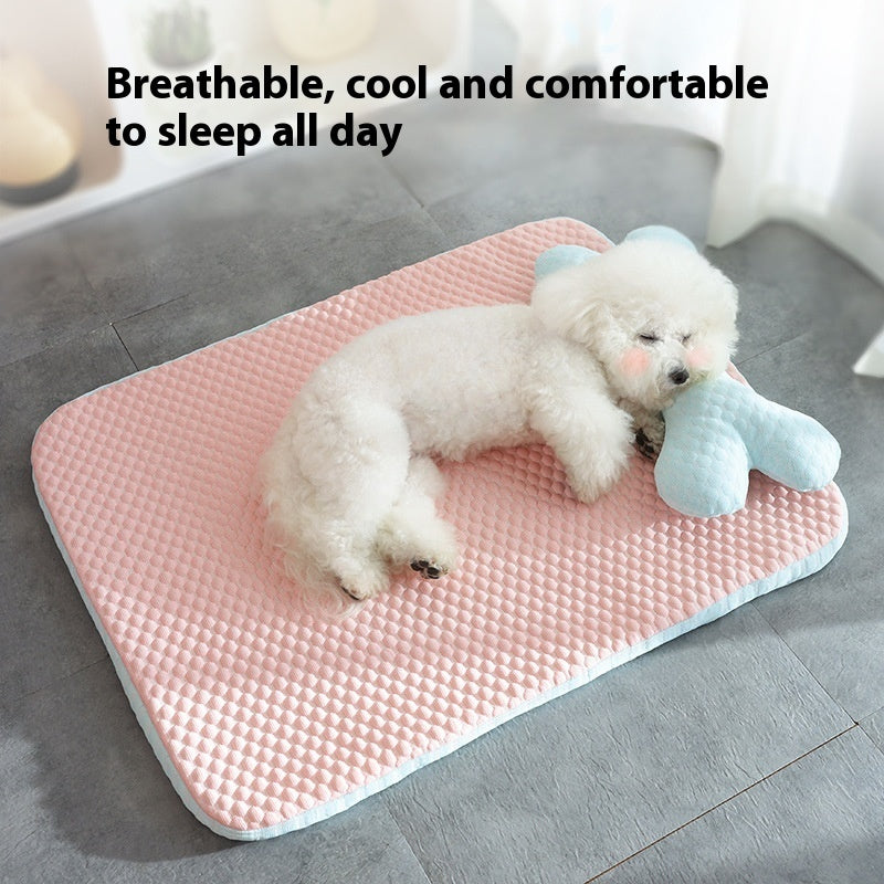 Dog Bed Breathable Cooling Spring Summer Pet Sleeping Mat for dogs.