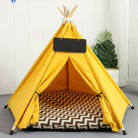 Pet Teepee Tent Dog and cat portable washable bed.